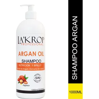 Shampoo Organico Argan Sin Sulfato Sin Parabenos 1lt Lakrop
