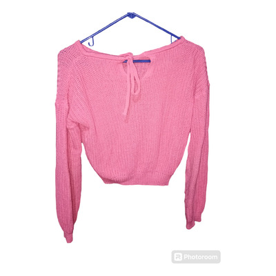 Sweater Crop Top Rosa Nuevo Sin Etiqueta ( Talle Unico )