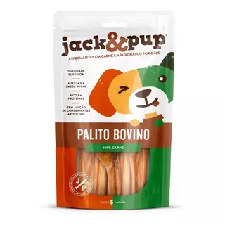 Petisco Snack Jack E Pup Palito Bovino 100% Carne 5un