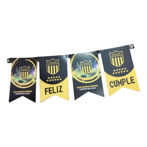 Banderín Cartel Feliz Cumple Cotillón Peñarol Futbol