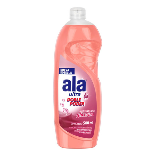 Detergente Ala Ultra Glicerina semi concentrado glicerina en botella 500 ml