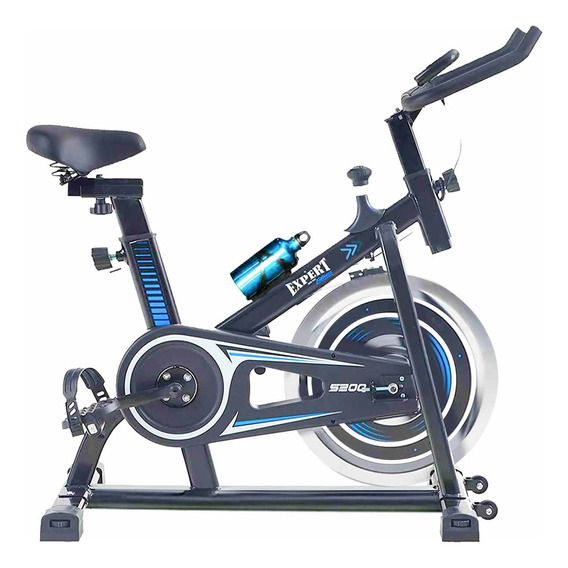Bicicleta Spinning Profesional Regulable Pulsómetro - El Rey Color Negro/Azul