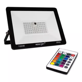 Reflector Led 100w Rgb Multicolor Tipo Tableta Delgado Ip65 Color De La Carcasa Negro 80v 240v