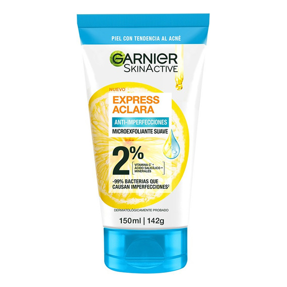 Garnier Express Aclara Limpiador Exfoliante Anti Acné 150ml Tipo de piel Acneica