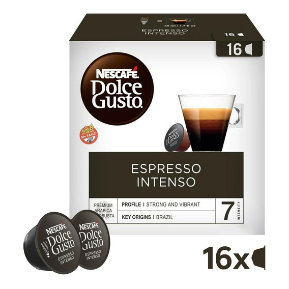 Capsulas Nescafé Dolce Gusto espresso intenso 16 unidades