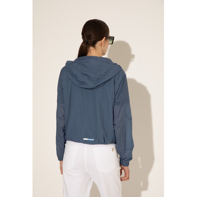 Campera Ultralight Deportiva C/capucha Azul Mujer Portsaid