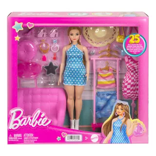 Muñeca Barbie Estilista Y Closet A La Moda