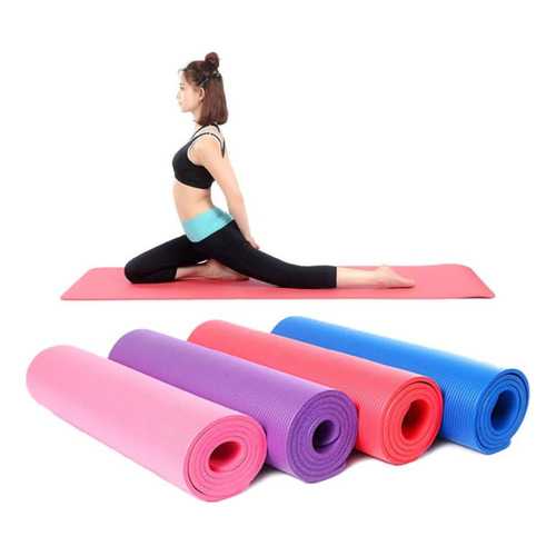 Colchoneta Yoga Pilates Gimnasia Cinta Transportadora 10mm ® Color Azul