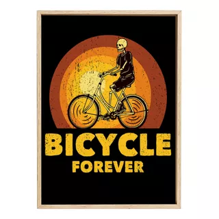 Quadro Moldura Bicycle Forever Bicicleta Para Sempre Decorar
