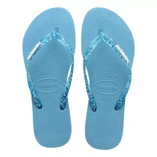 Chinelo Havaianas Kids Slim Metallic Azul Tranquilidade