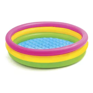 Alberca Inflable Redondo Intex 57412 131l Rosa Y Amarilla Y Verde