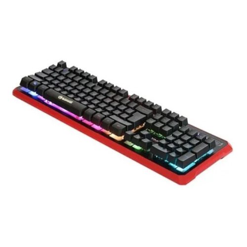 Teclado Mecánico Marvo Kg629 Membrana Gaming Arco Iris Color del teclado Negro