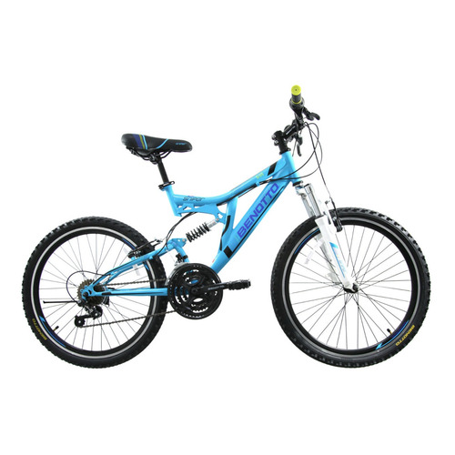 Bicicleta Benotto Montaña Sniper R24 21v. Doble Suspensión Color Azul/Blanco Tamaño del cuadro Único