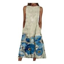 Mujer Verano Cuello Redondo Sin Mangas Scenic Floral Estampa Mujer Verano Cuello Redondo Sin Mangas Scenic Floral Estampa