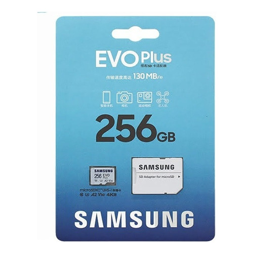 Samsung Micro Sd 256 Gb Evoplus Uhs-i U3 100 Mb/s 4k