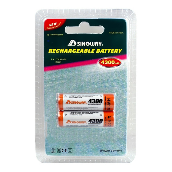 Pilas Recargables Singway Aa Pack X2 4300 Mah Febo