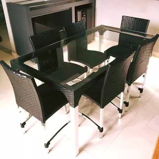 6 Cadeiras E Mesa Retangular Em Alumínio - Cozinha, Edícula