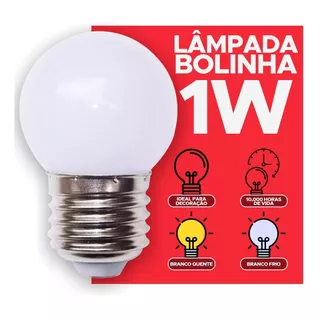 20 Lampada Bolinha Led 1w Branco Quente Camarim Penteadeira Cor Da Luz Branco-quente 220v