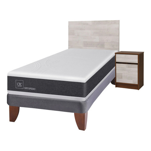 Cama Europea 1.5 Plazas Cic Ortopedic + Set Legno