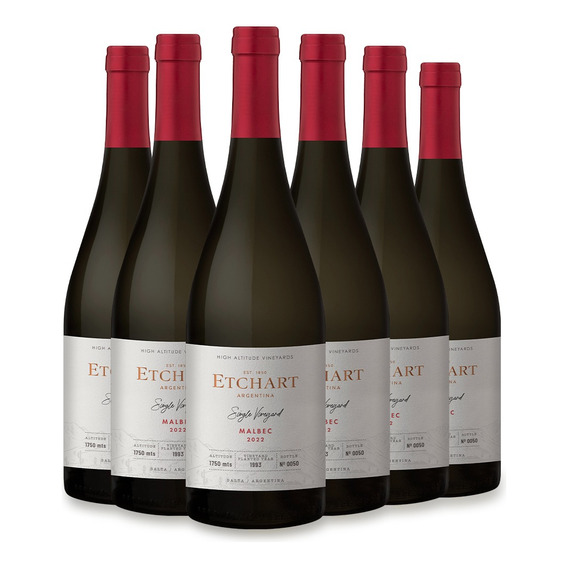 Vino Etchart Single Vineyard Malbec Caja 6 Botellas 750 Ml