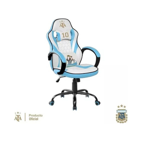 Silla Gamer Argentina Afa Oficial 3 Estrellas Blanca