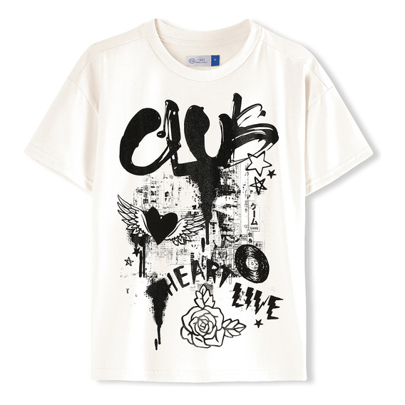 Playera Manga Corta Estampada C&a De Mujer