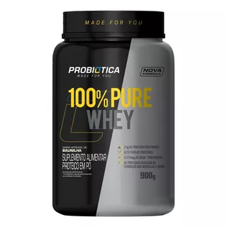 Suplemento Em Pó Probiótica 100% Pure Whey Sabor Baunilha Em Pote De 900g