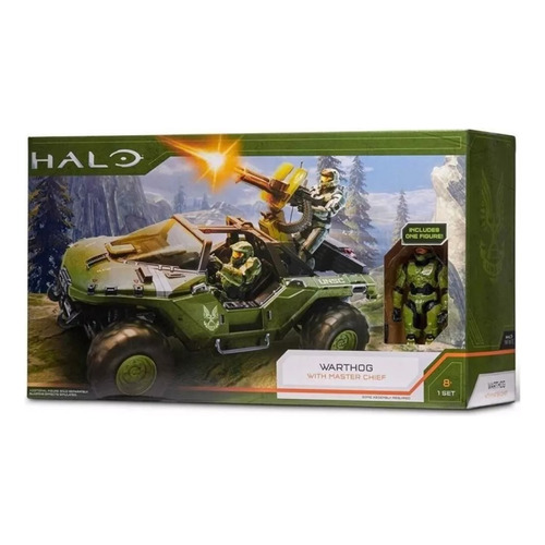 Halo Set De Vehiculo Warthog Con Figura De 9 Cm Marter Chief