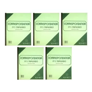 Pack De 5 Libros Correspondencia Nº 3 Triplicado 50 H Igneo