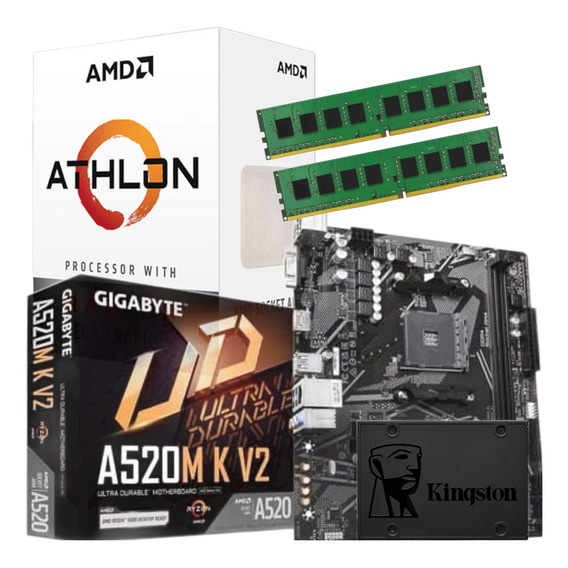 Combo Actualización Pc Amd Athlon 3000g + 16 Gb + Ssd 240