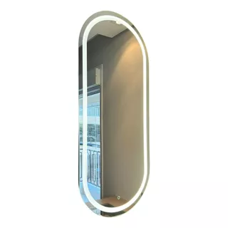 Espelho Oval Iluminação Led Embutida Touch 120x80cm