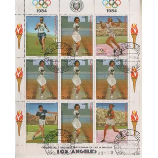 Estampillas De Paraguay - Hoja Serie Olimpiadas Año 1984 