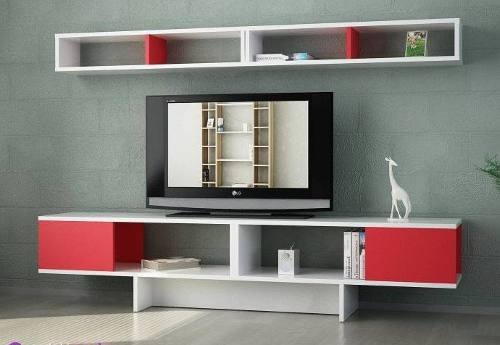 Mueble modular moderno rack panel tv lcd living 2.341,00 en ... Muebles para tv en melamina modernos