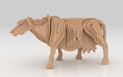 Puzzle 3d madera mdf. de colección. vaca bs. 6.000,00 en mercado ... Vacas en mdf