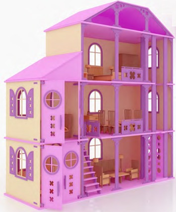 Casa Fantasia Para Muñecas Barbie Monster High En Madera Mdf - $ 2,550.00 en Mercado Libre