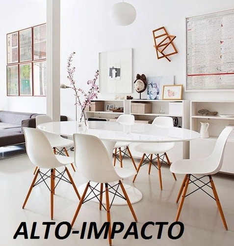 Combo mesa tulip oval 1.50 x 1.00 4 silla eames dsw madera ... Mesas largas con sus sillas de 12 personas