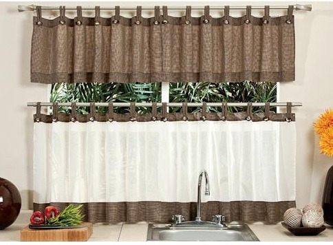 Cortinas De Cocina Avellana A Botones Vianney - $ 329.00 ...