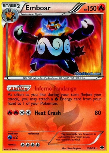 Emboar Shiny 100/99 Carta Pokémon Tcg Bw Next Destinies 