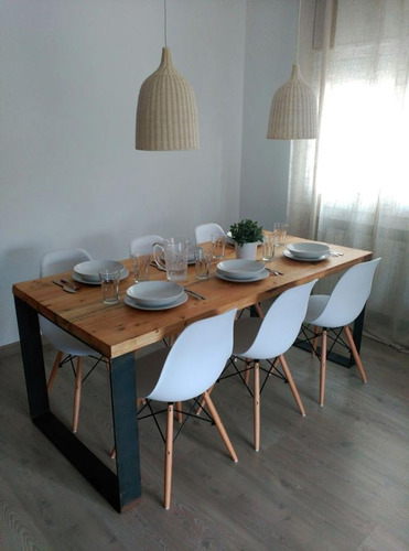 Mesa Comedor Industrial Madera Y Hierro 1,60x80x76 Pelikan 2 ... Mesa Comedor Industrial Madera Y Hierro 1,60x80x76 Pelikan 2 ...