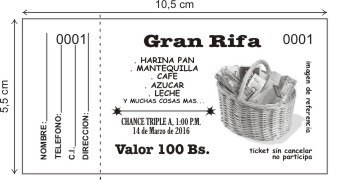 talonario rifa 1 000 numeros 10 5 x 5 5cm b n bs modelo de rifa