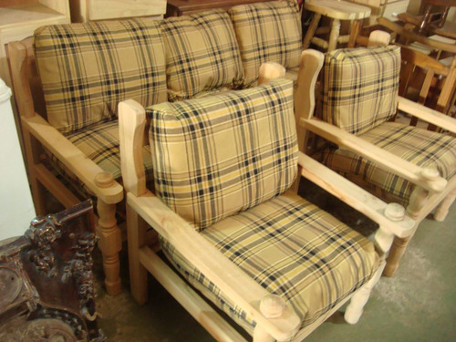 Sillones rústicos de madera tapizados escozes 6.950,00 en ...