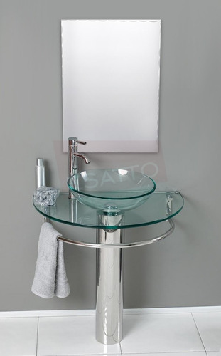 Esatto® Mueble De Baño Lavabo Cristal Cromo Espejo Mv-001 - $ 4,515.00