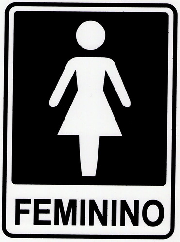 Placa Sinalizadora Banheiro Wc Feminino Mulher 19,5x14,5cm - R$ 3,99 em