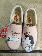 vans snoopy mujer dorados