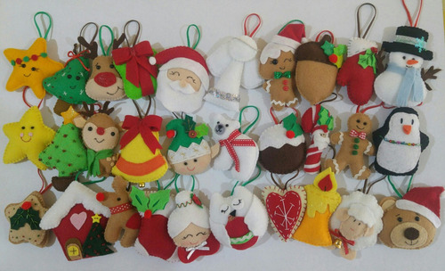 Adornos De Fieltro Navideños Hechos A Mano 10 Piezas - $ 350.00 en ... Adornos De Fieltro Navideños Hechos A Mano 10 Piezas - $ 350.00 en ...