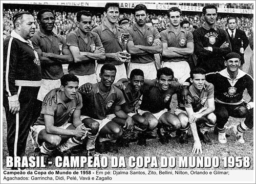 Poster Da SeleÃ§Ã£o Brasileira - CampeÃ£o Da Copa Do Mundo 1958 - R ...