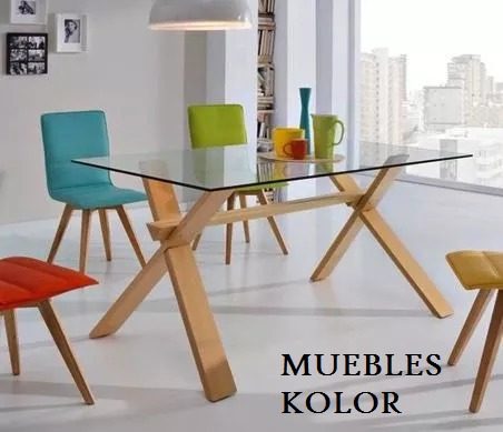 Mesa Comedor Vidrio Madera Cruzada 1,60x0,90 Muebles Kolor - $ 8.500 ... Mesa Comedor Vidrio Madera Cruzada 1,60x0,90 Muebles Kolor - $ 8.500 ...
