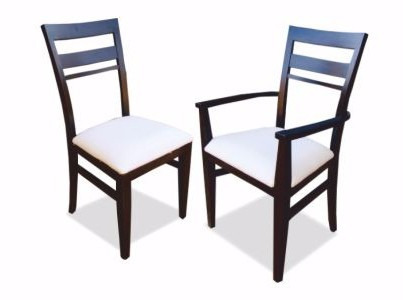 Silla comedor madera modernas laqueada tapizadas ecocuero th ... Sillas de comedor de madera