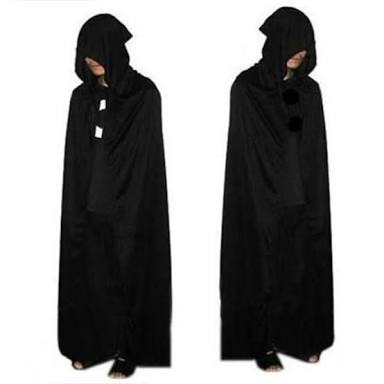 capa preta com capuz manto para fantasia halloween r 69 00 em