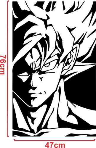 adesivo goku dragon ball z super sayajin desenho r 60 49 em
